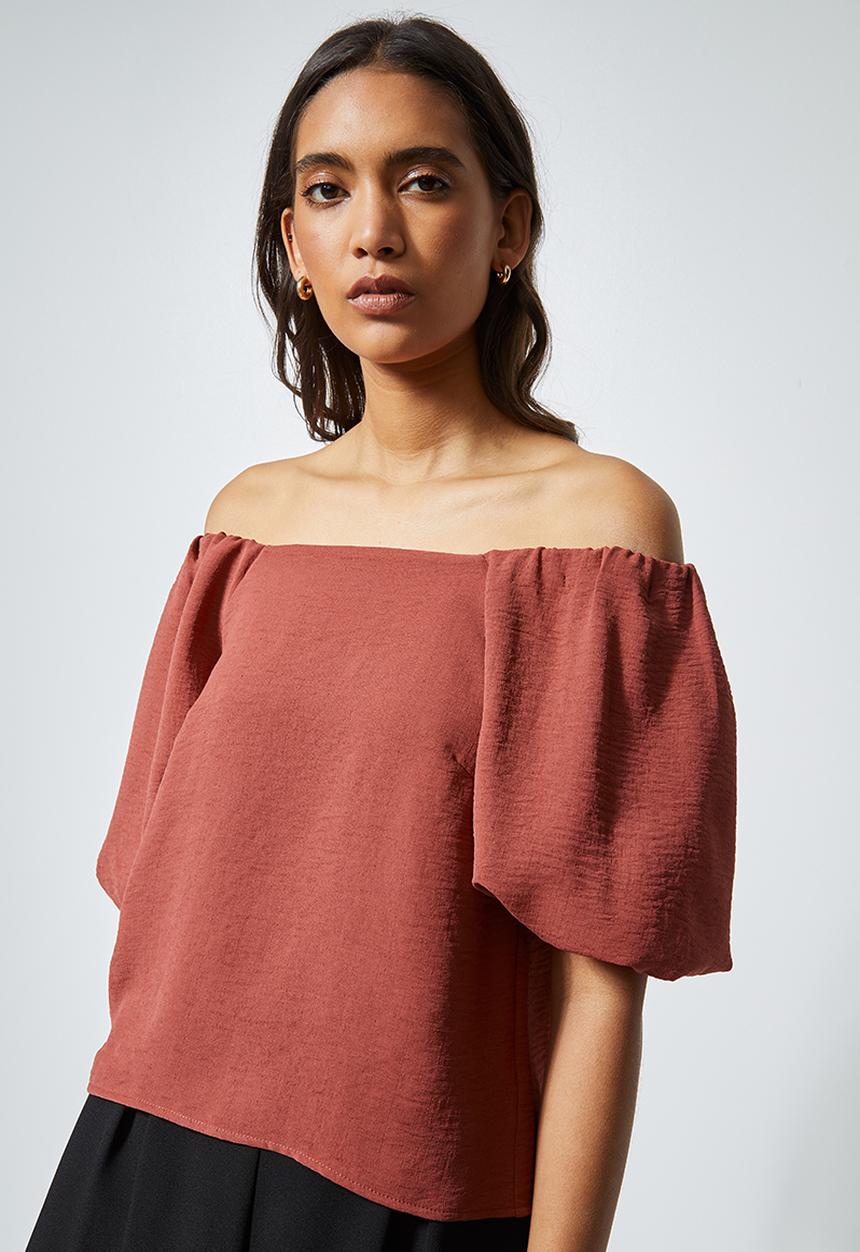 Superbalist - Puff sleeve blouse - spiced apple