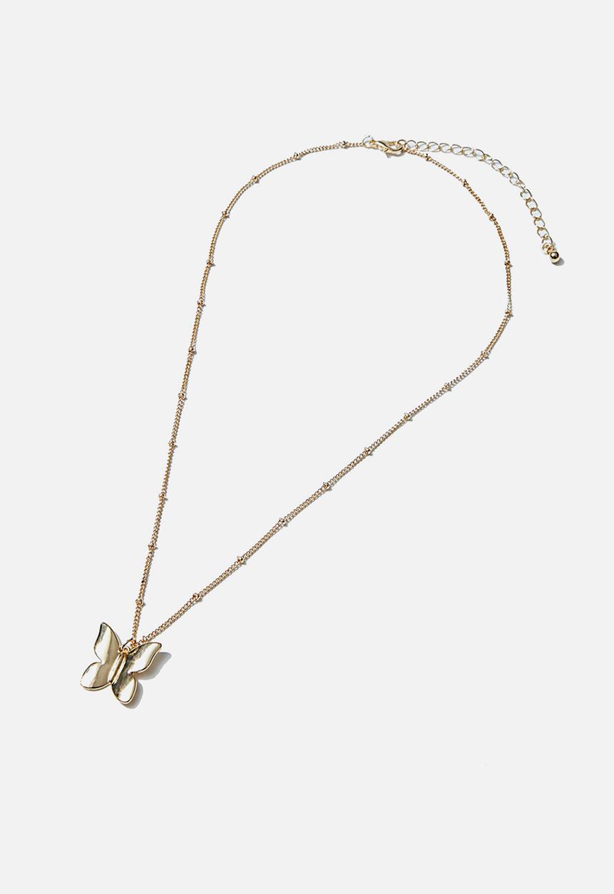 Rubi - Luxe layers butterfly pendant necklace - gold