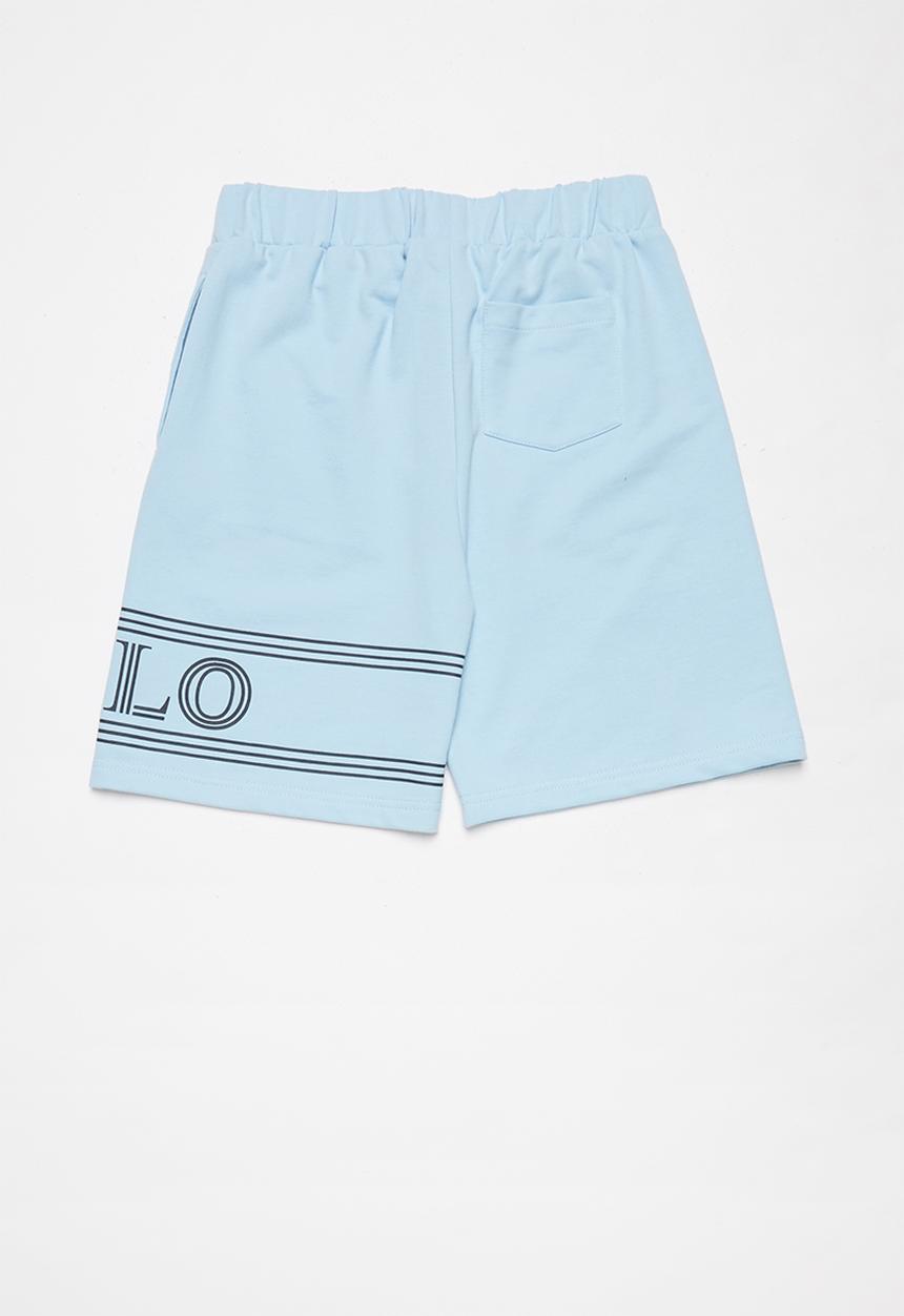 POLO - Boys Clayton printed short - light blue