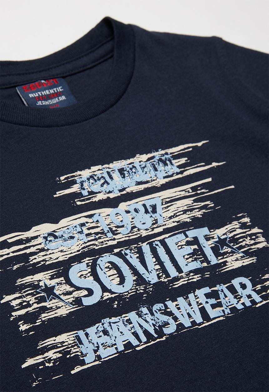 SOVIET - Boys logo tee - navy
