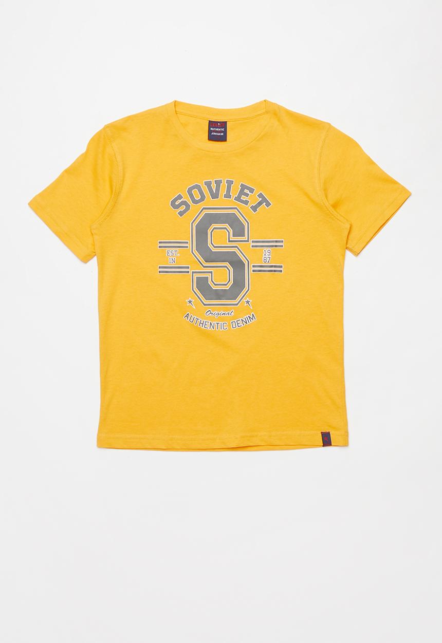SOVIET - Boys logo tee - yellow