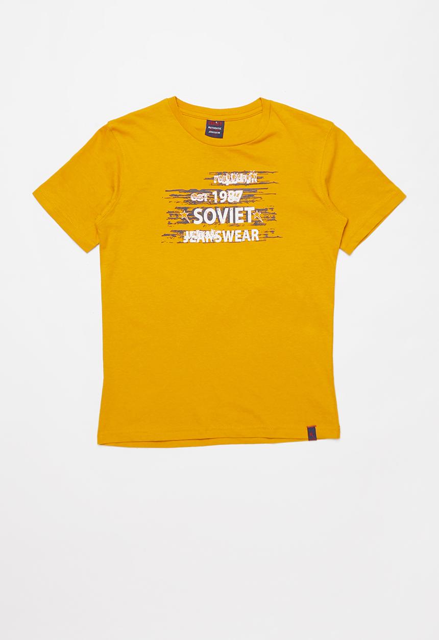 SOVIET - Boys logo tee - yellow