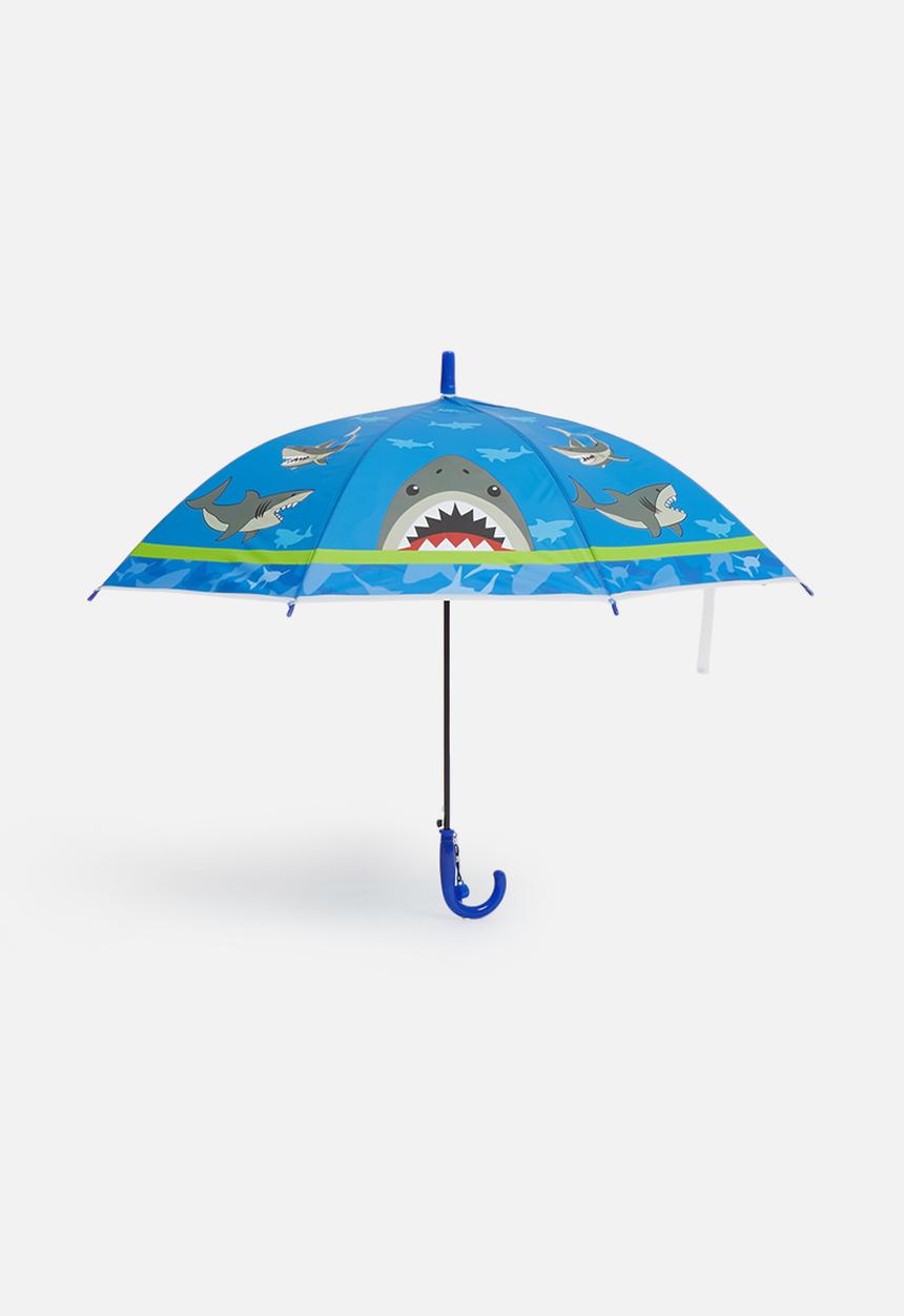 Cool Kids - Shark 8 panel umbrella & whistle - royal blue