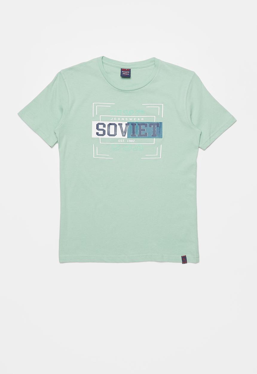 SOVIET - Boys logo tee - sage