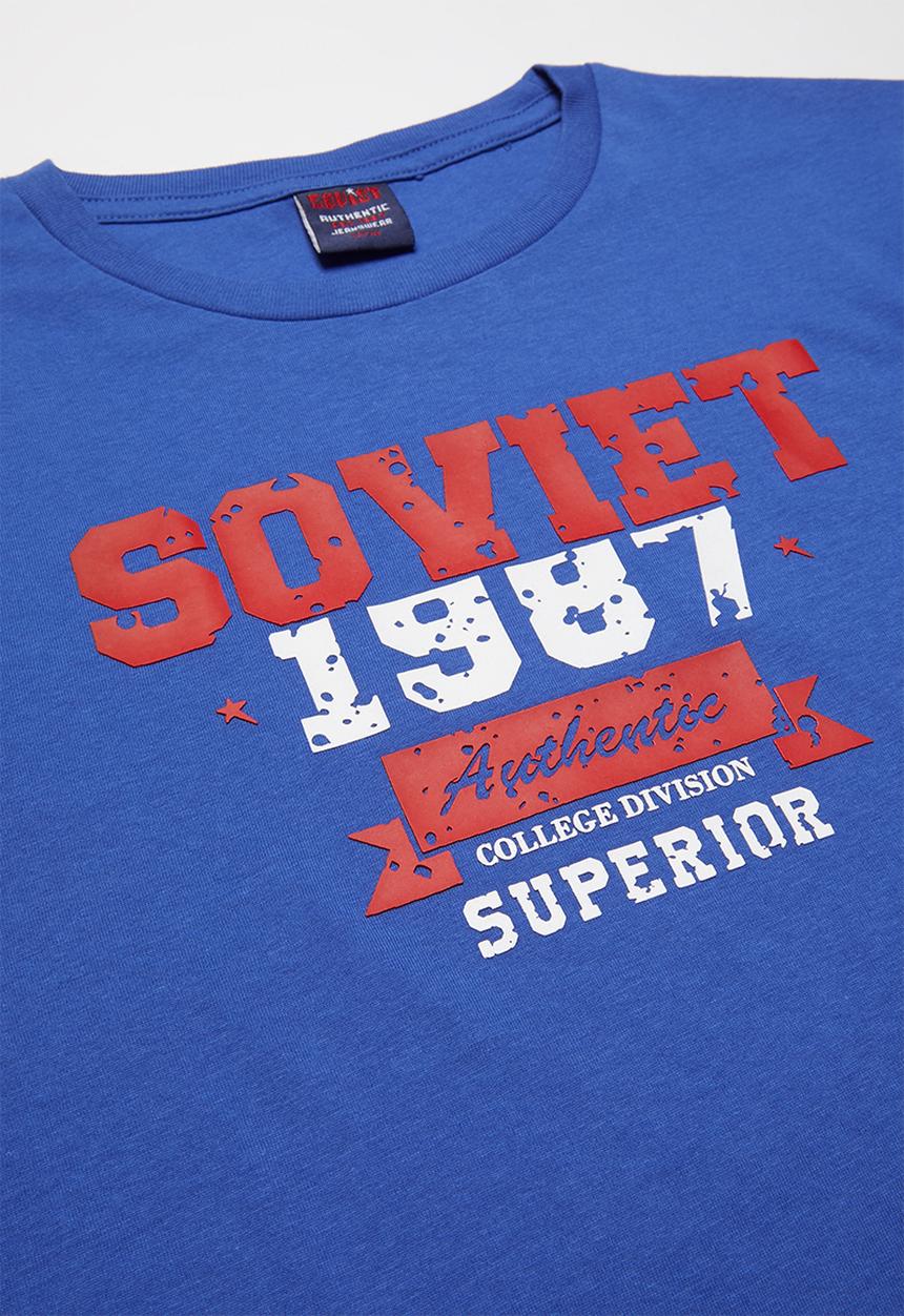 SOVIET - Boys logo tee - blue