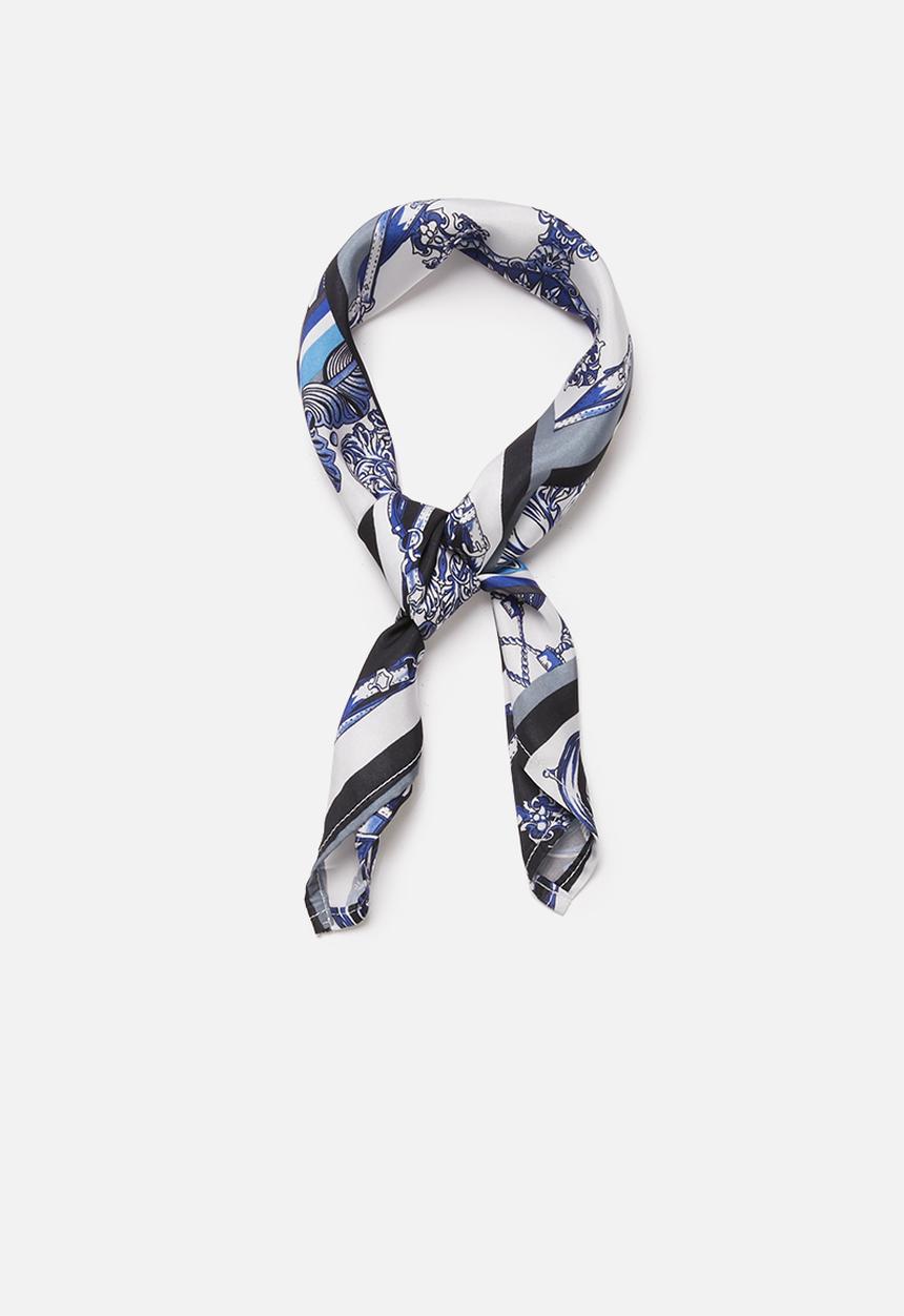 Superbalist - Vintage print neckerchief - blue & black