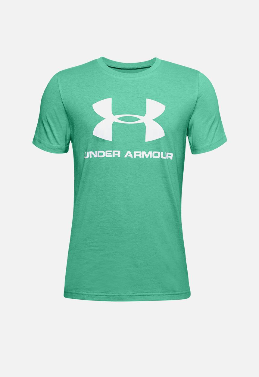 Under Armour - Sport style logo short sleeve T-shirt - reflection/white