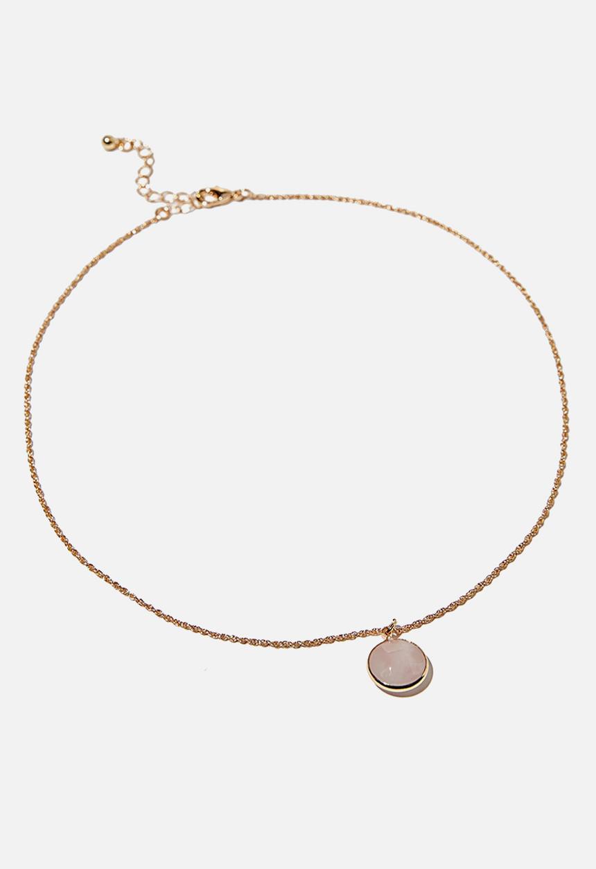 Rubi - Treasures short pendant necklace - rose quartz