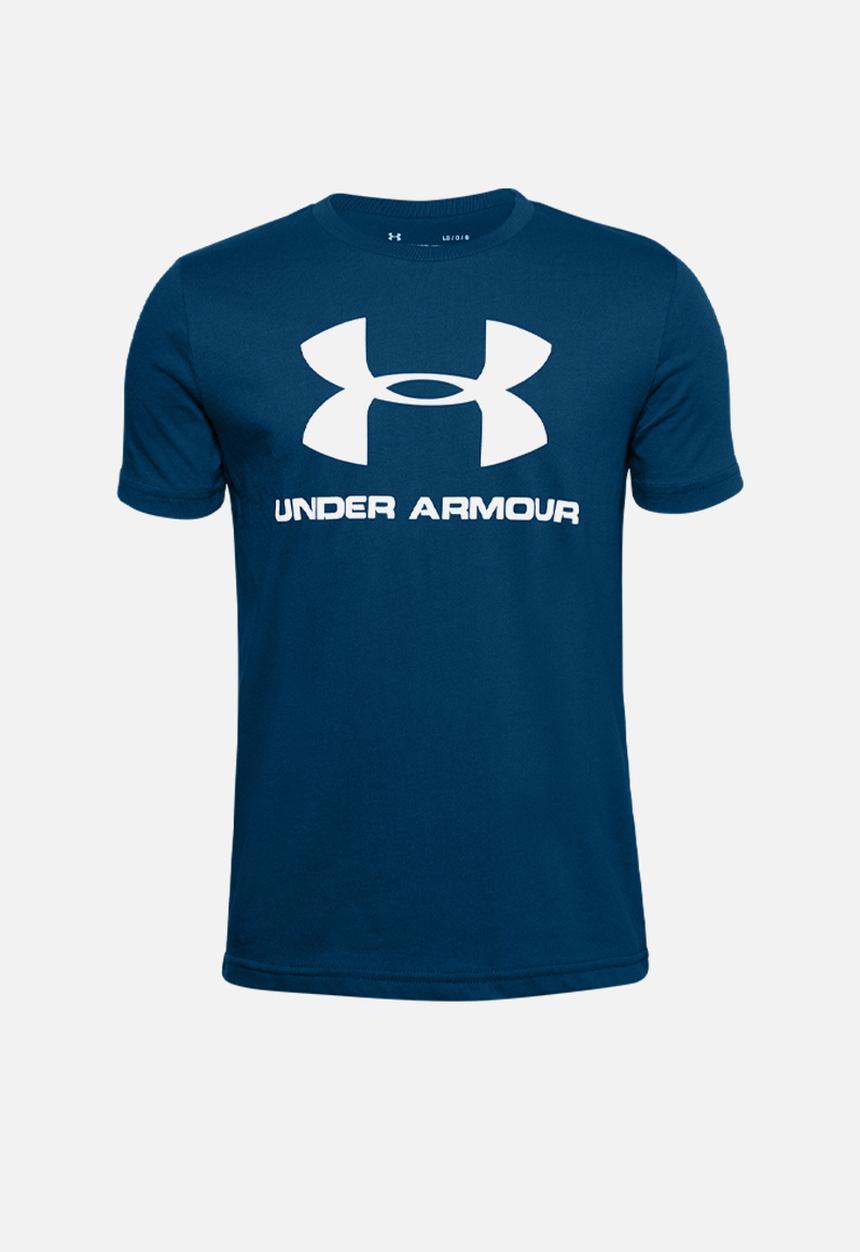 Under Armour - Sport style logo short sleeve T-shirt - graphite blue