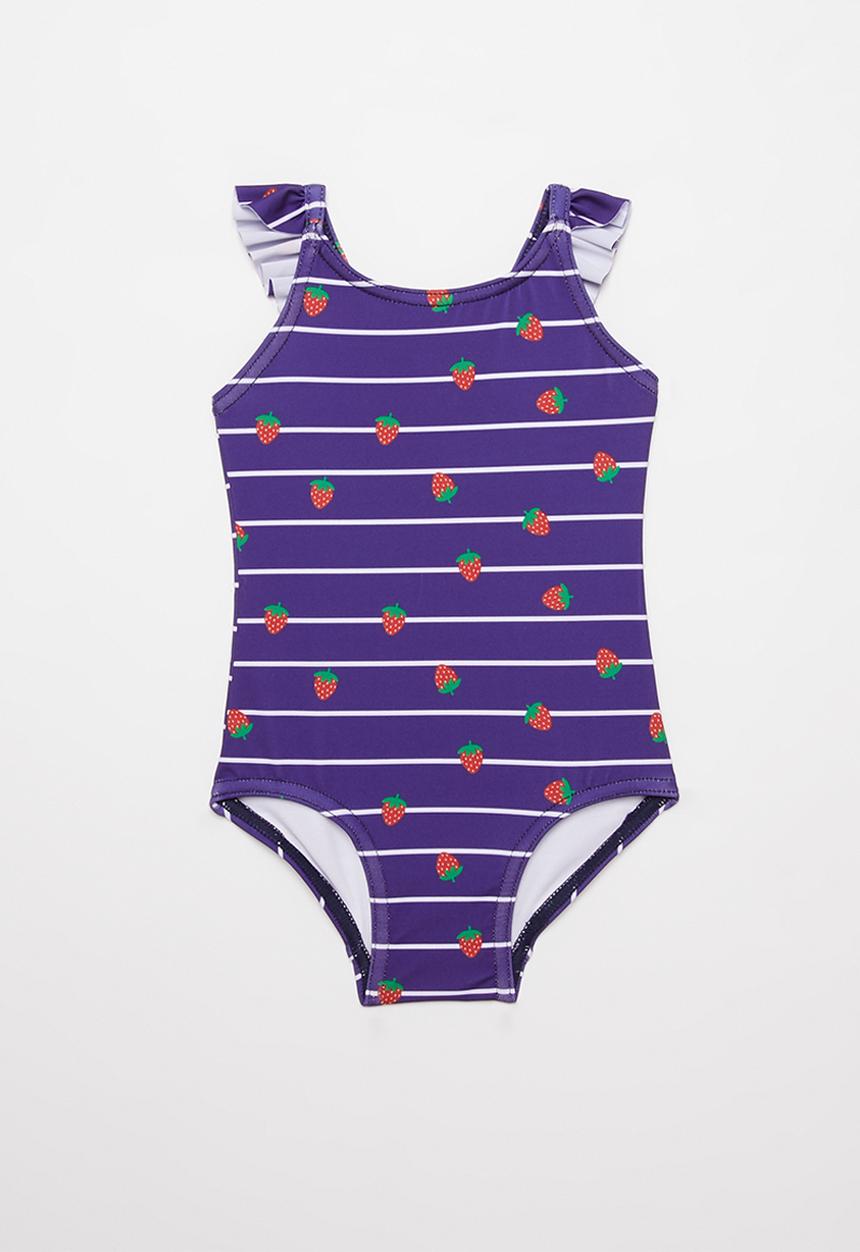 Pop Candy - Strawberry stripe one piece swimsuit - navy