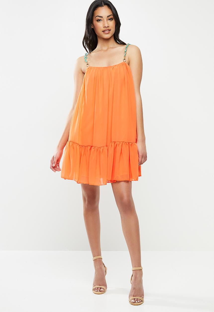 Missguided - Petite chain strap swing dress - orange