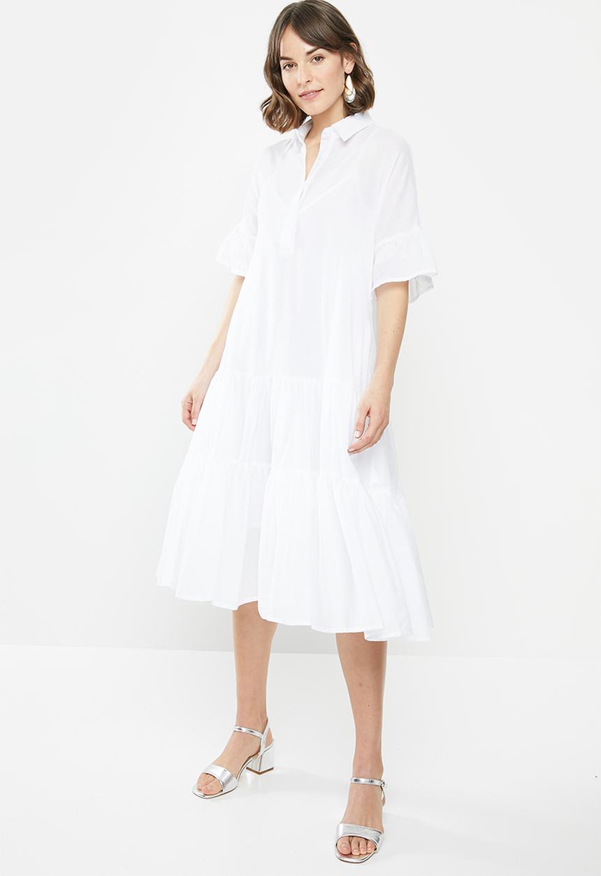 AMANDA LAIRD CHERRY - Nhlole dress - white