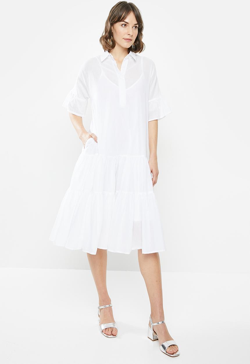 AMANDA LAIRD CHERRY - Nhlole dress - white