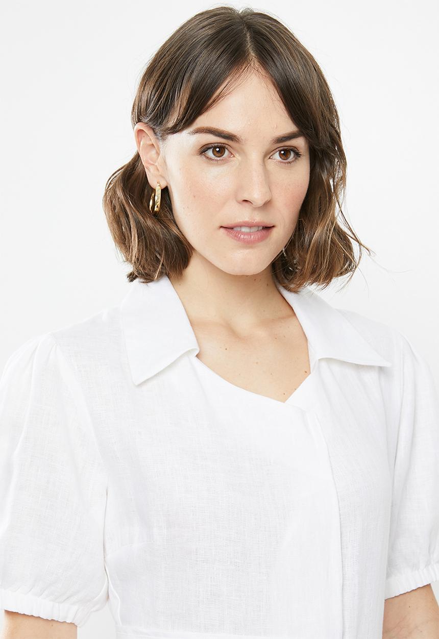 AMANDA LAIRD CHERRY - Sibaya dress - white