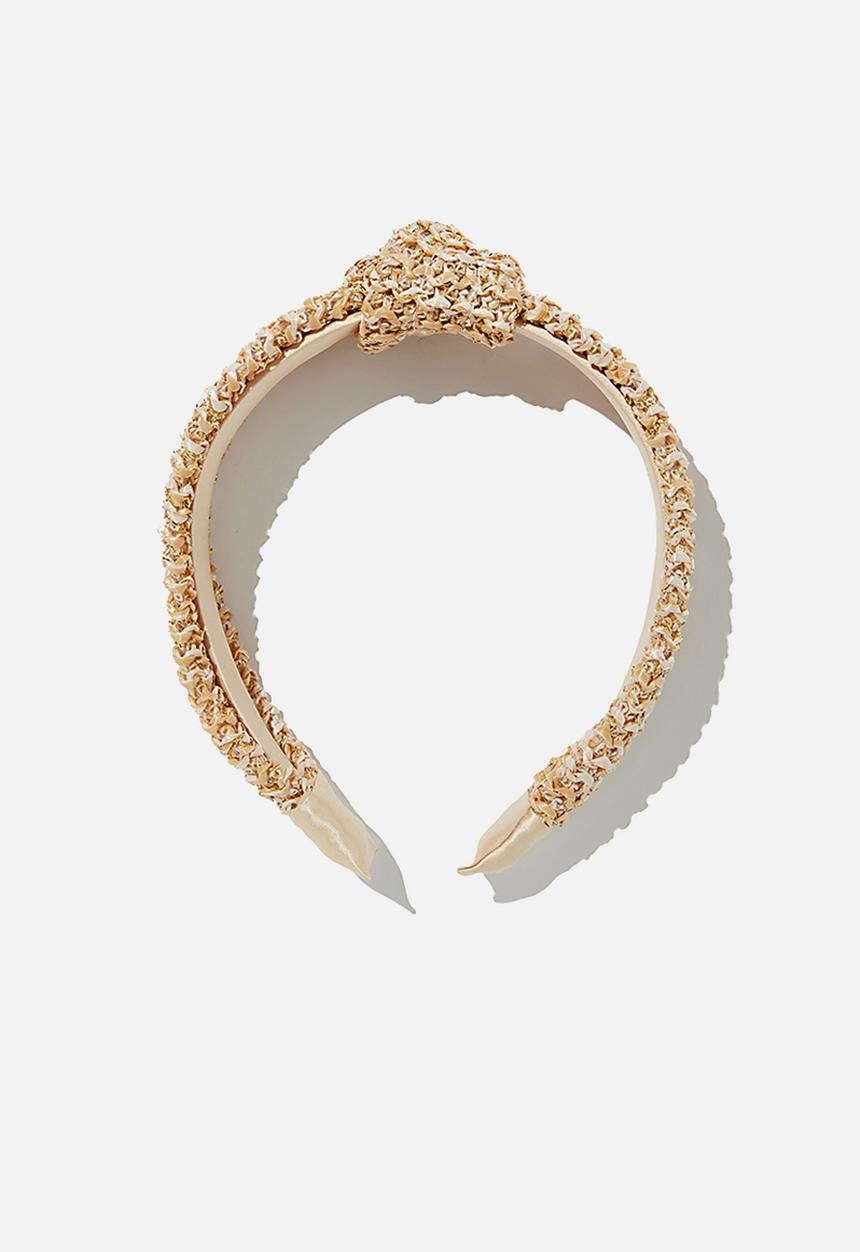 Cotton On - Headband raffia fashion - sparkly natural