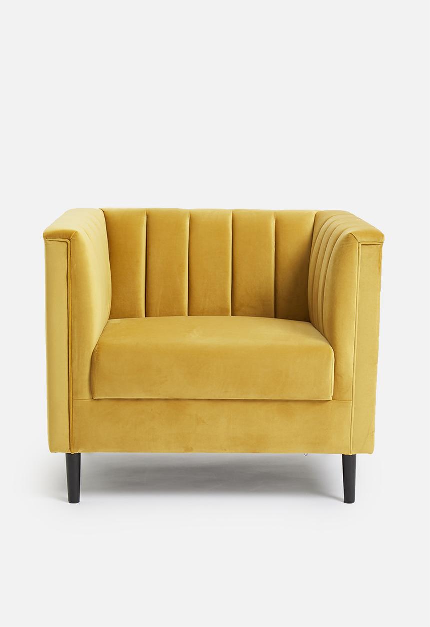 Sixth Floor - Flute armchair - mustard