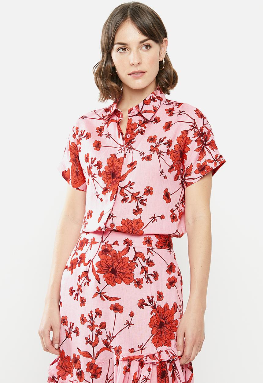 AMANDA LAIRD CHERRY - Msingazi shirt- pink & red