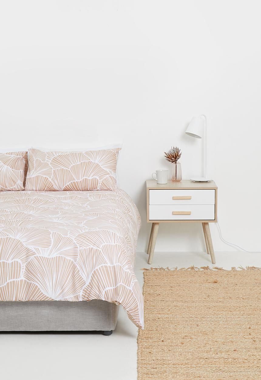 Sixth Floor - Linear floral printed polycotton duvet cover set - pink