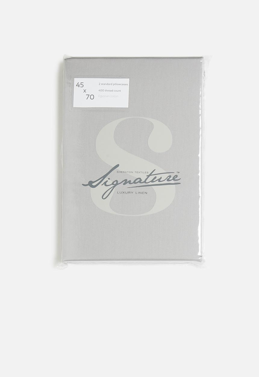 Sheraton Textiles - 400tc Egyptian Cotton standard pillowcase set - grey 