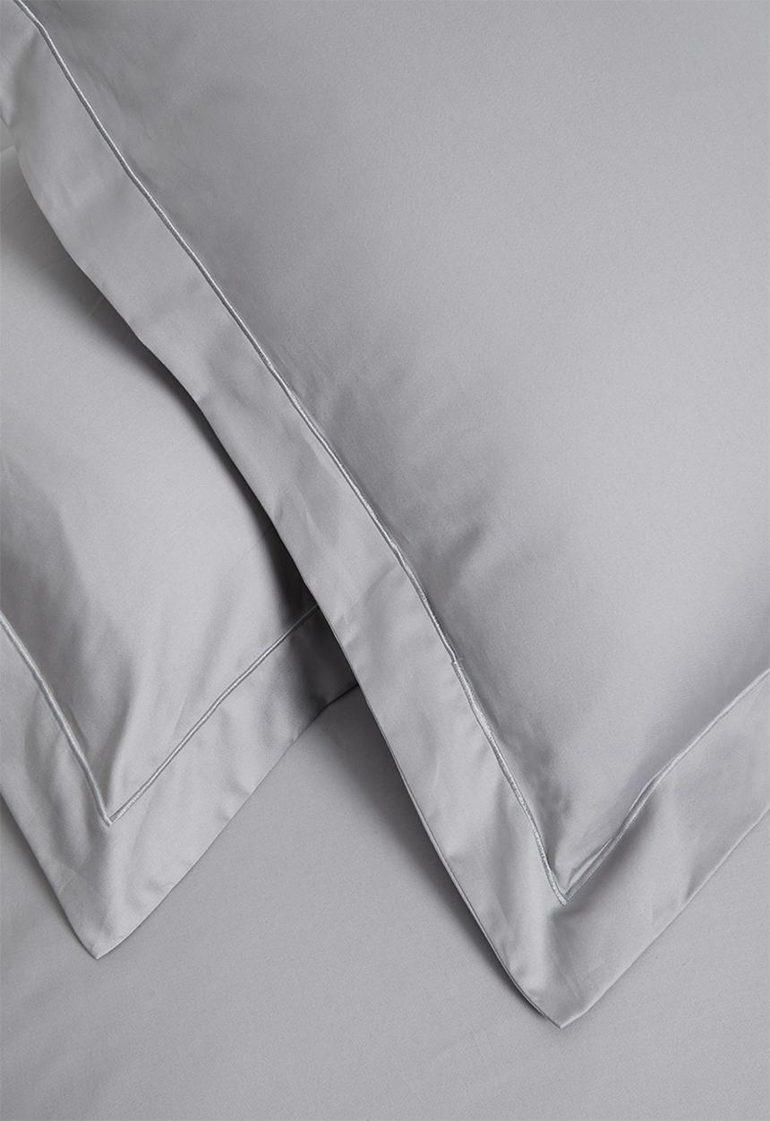 Sheraton Textiles - 400tc egyptian cotton oxford satin st duvet cover set - grey