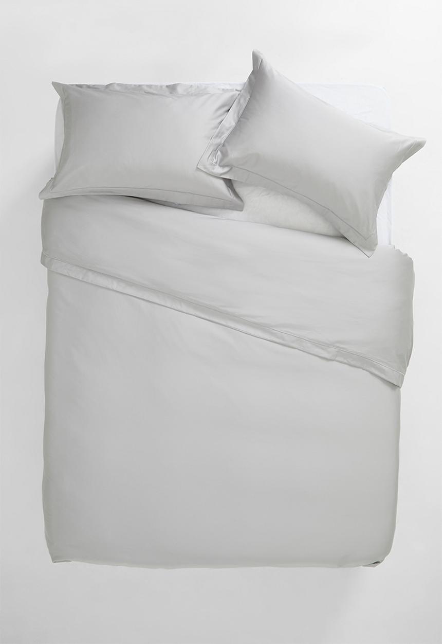 Sheraton Textiles - 400tc egyptian cotton oxford satin st duvet cover set - grey