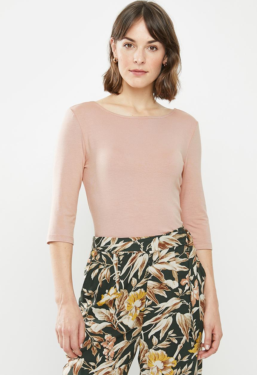 edit - Slashneck scoop back tee - pink