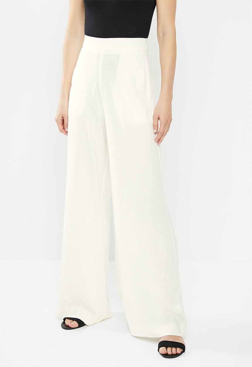 edit - Linen wide leg - white