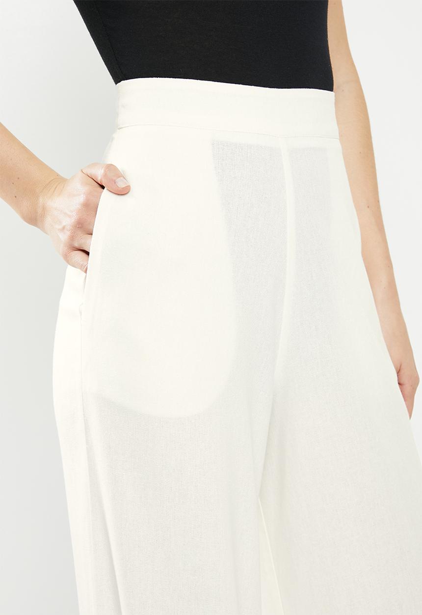 edit - Linen wide leg - white