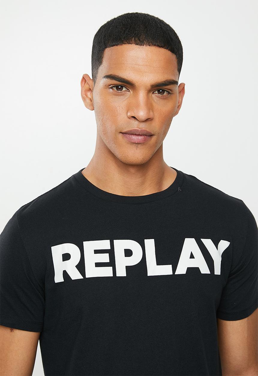 Replay - Black logo tee - black