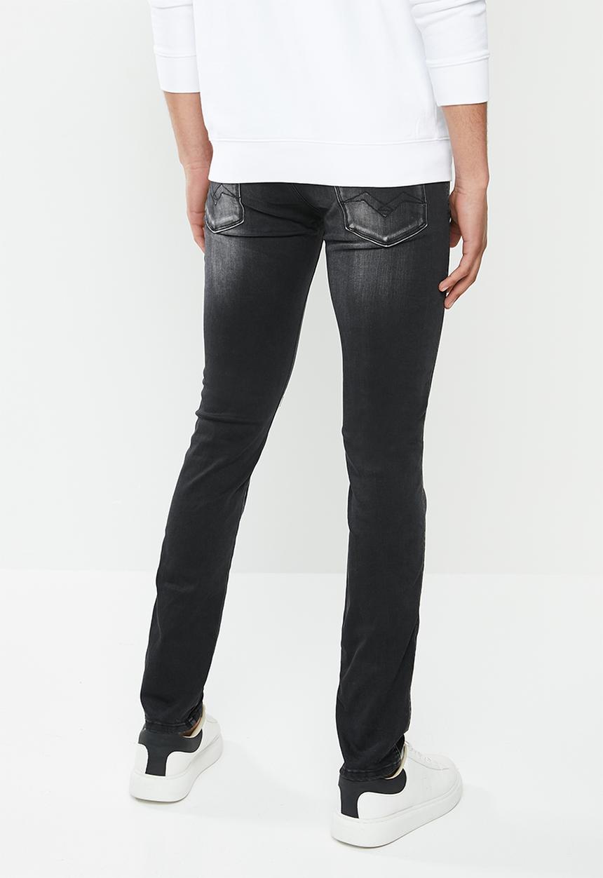Replay - Skinny hyperflex black washed denim  - black