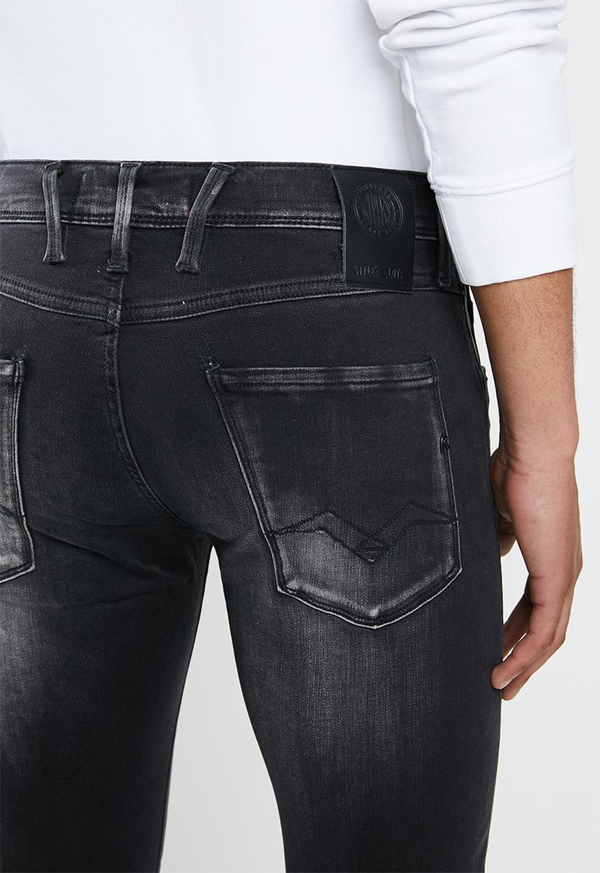 Replay - Skinny hyperflex black washed denim  - black