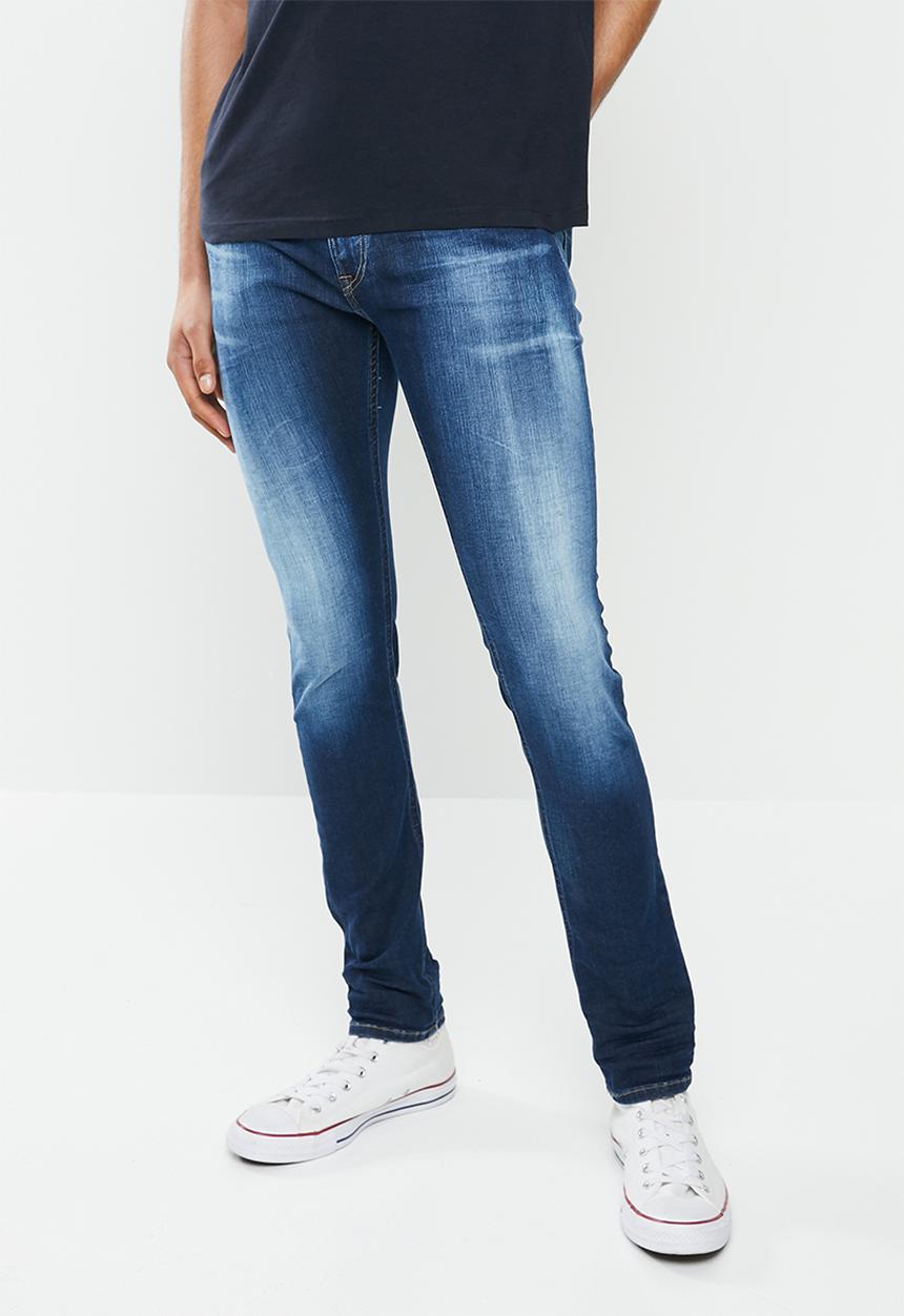 Replay - Skinny hyperflex dark wash denim  - dark blue