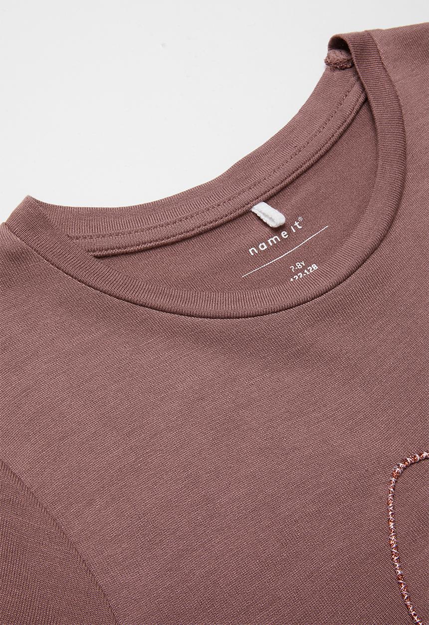 Name It - Fanessa short sleeve oversize top - rose taupe
