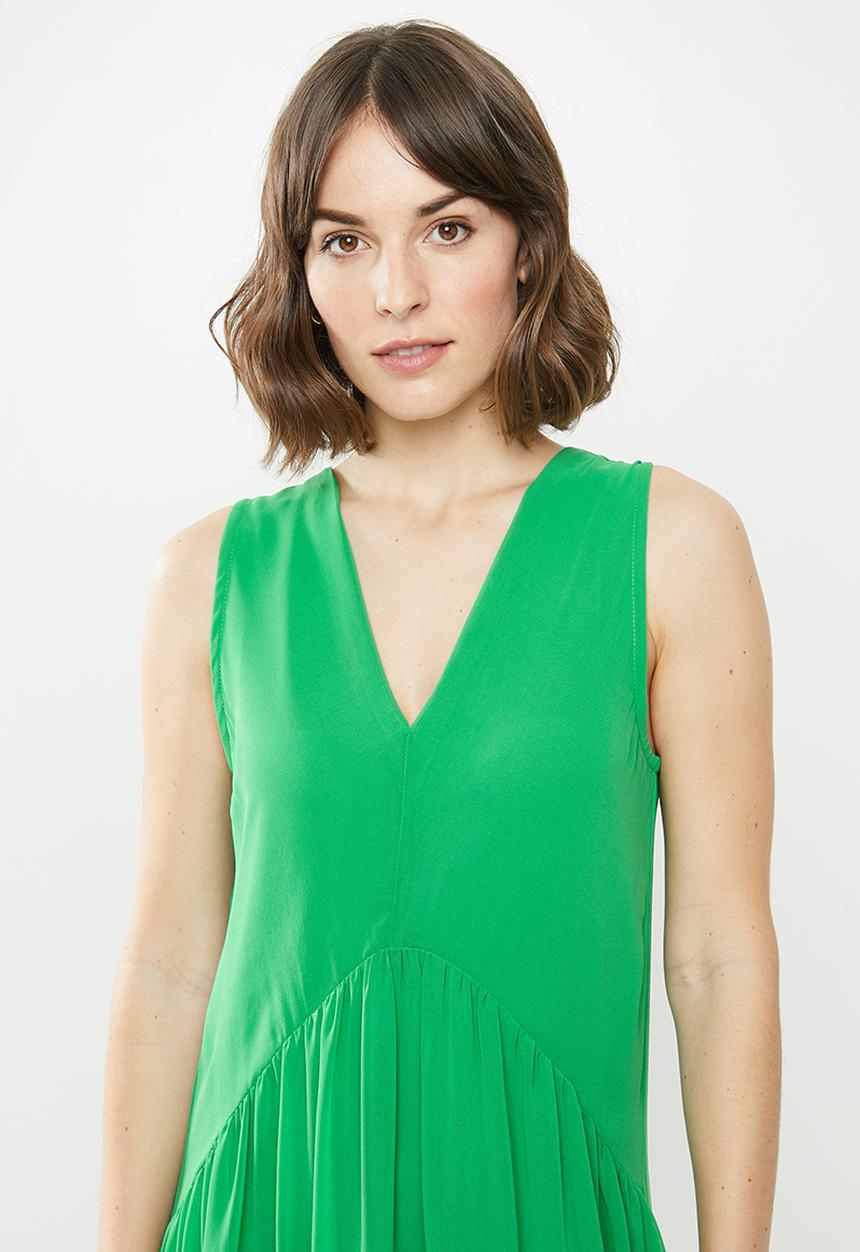 MILLA - Chiffon tiered dress - green