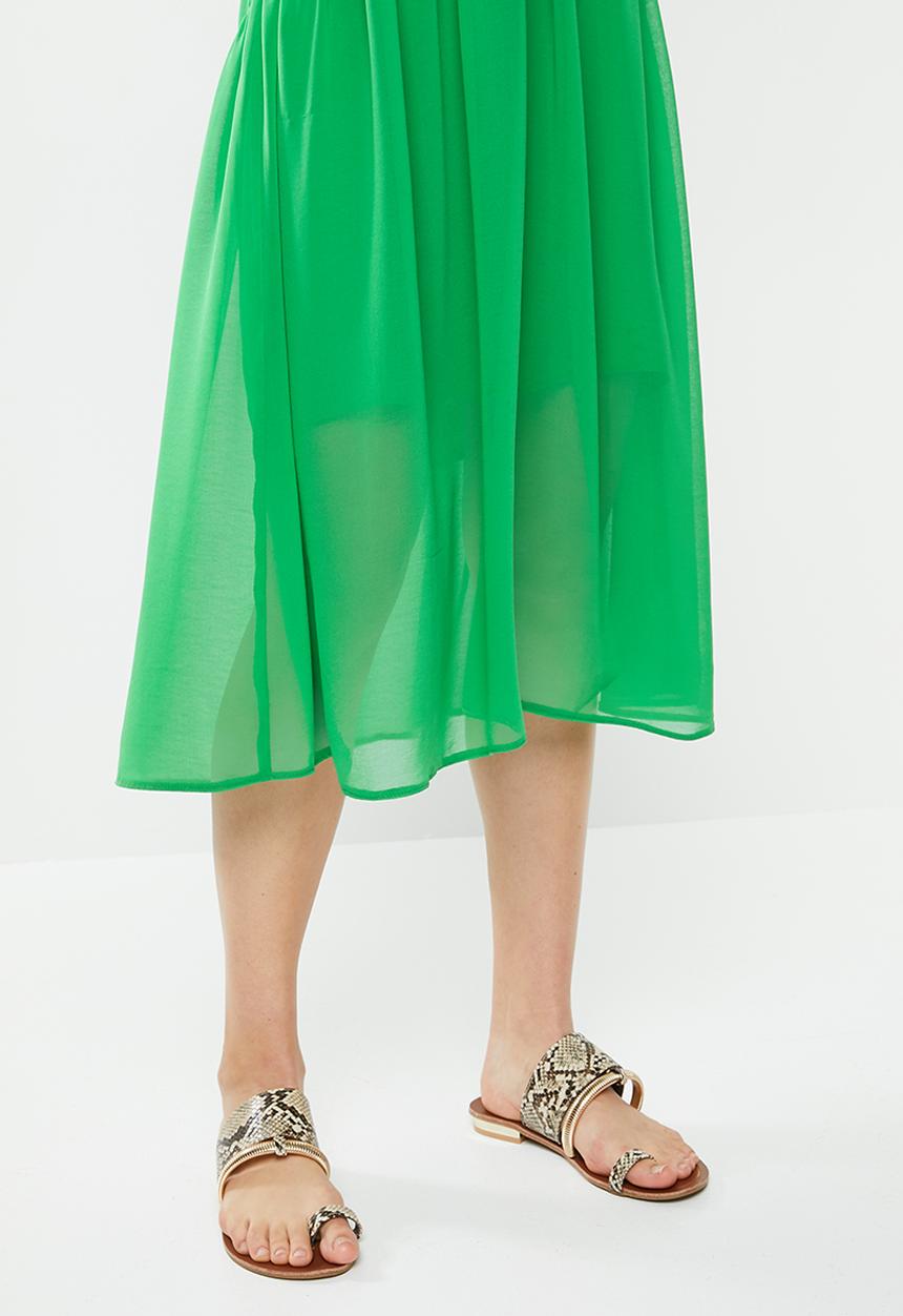 MILLA - Chiffon tiered dress - green