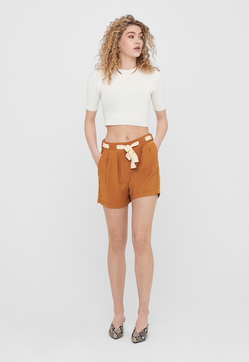 Jacqueline de Yong - Tomika belt shorts - brown