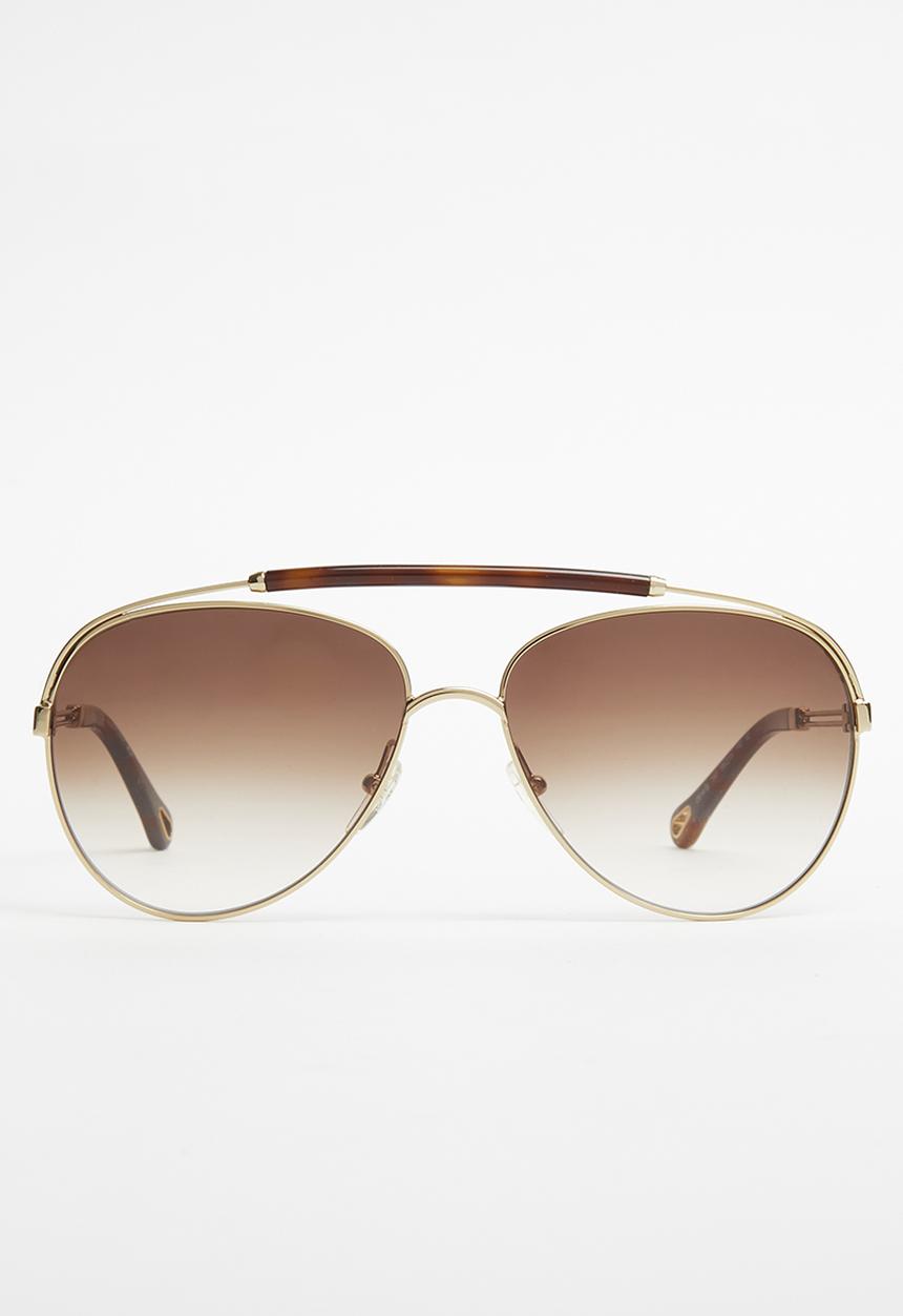 Chloe - Chloe aviator sunglasses - gold & brown