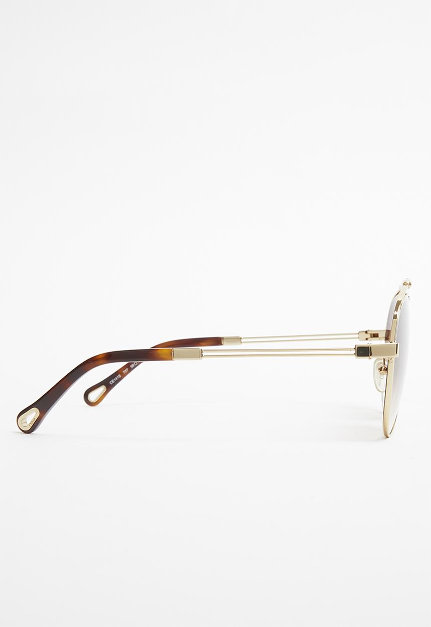 Chloe - Chloe aviator sunglasses - gold & brown