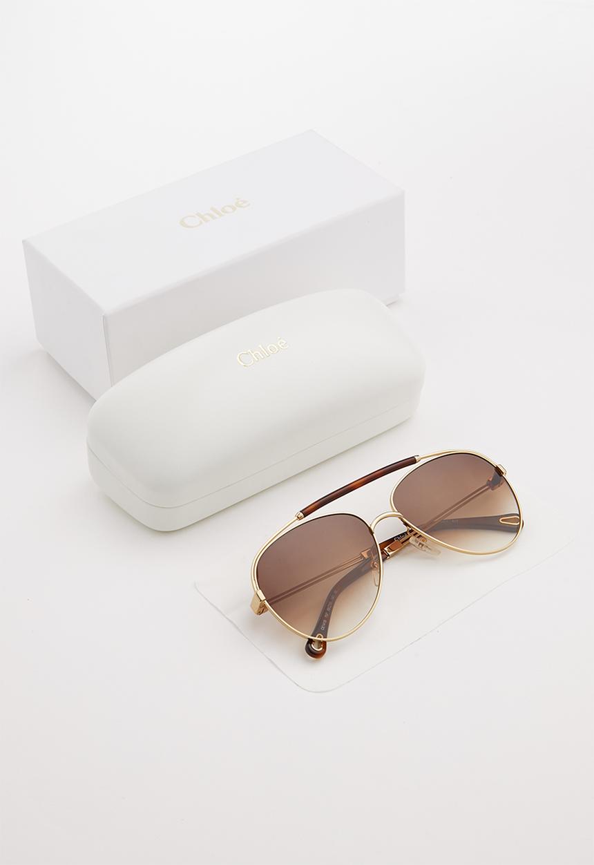 Chloe - Chloe aviator sunglasses - gold & brown