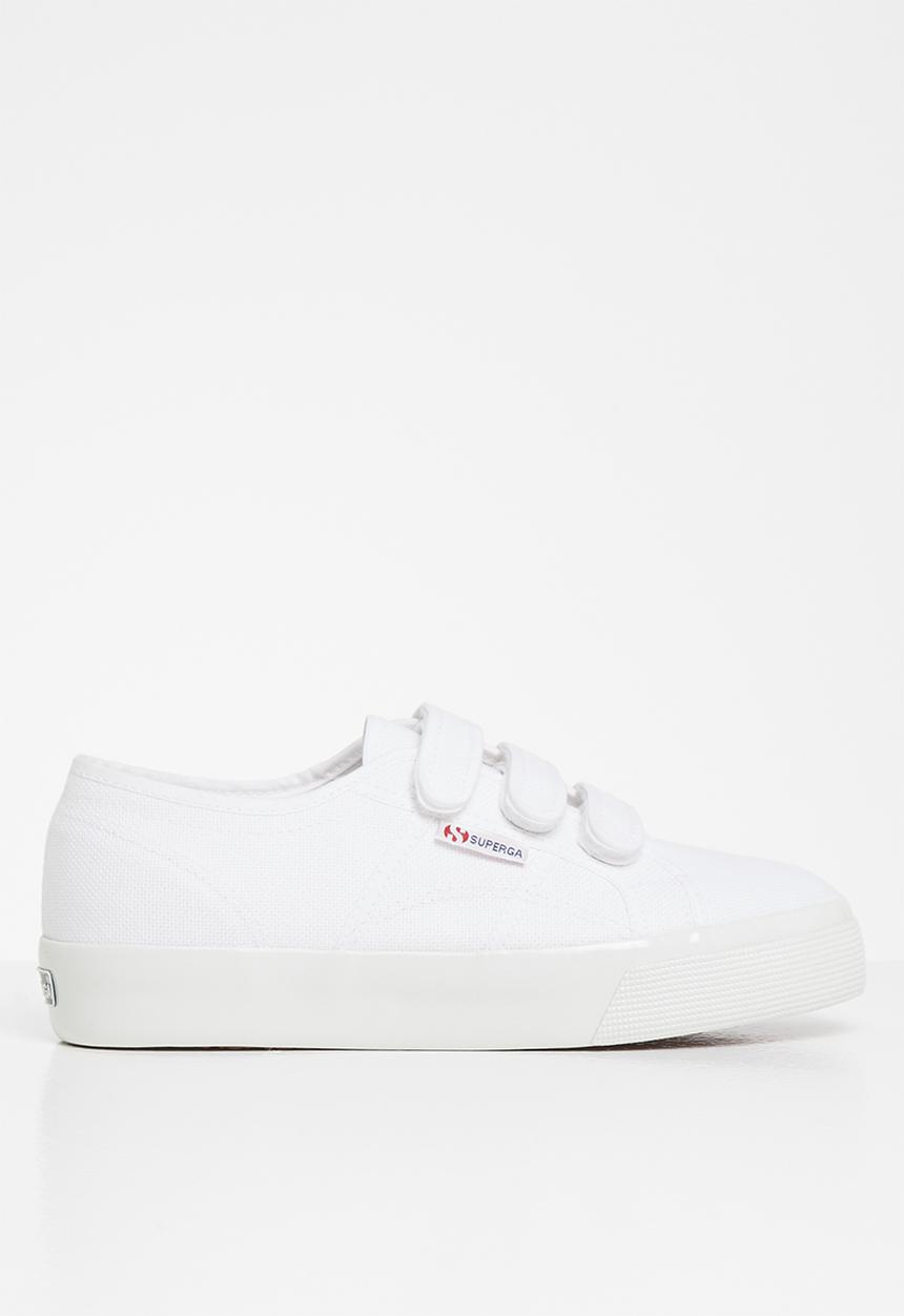 SUPERGA - 2730 3 strap velcro - shiny foxing - white shiny