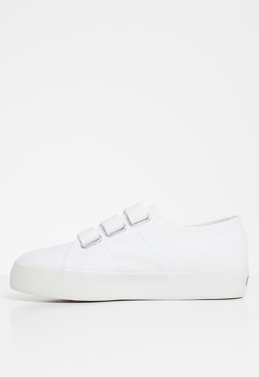 SUPERGA - 2730 3 strap velcro - shiny foxing - white shiny