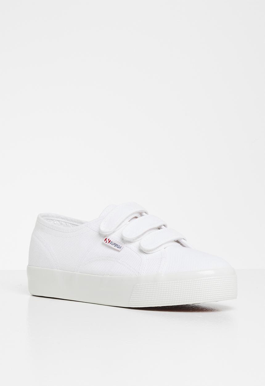 SUPERGA - 2730 3 strap velcro - shiny foxing - white shiny