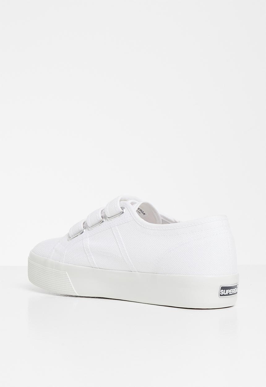 SUPERGA - 2730 3 strap velcro - shiny foxing - white shiny