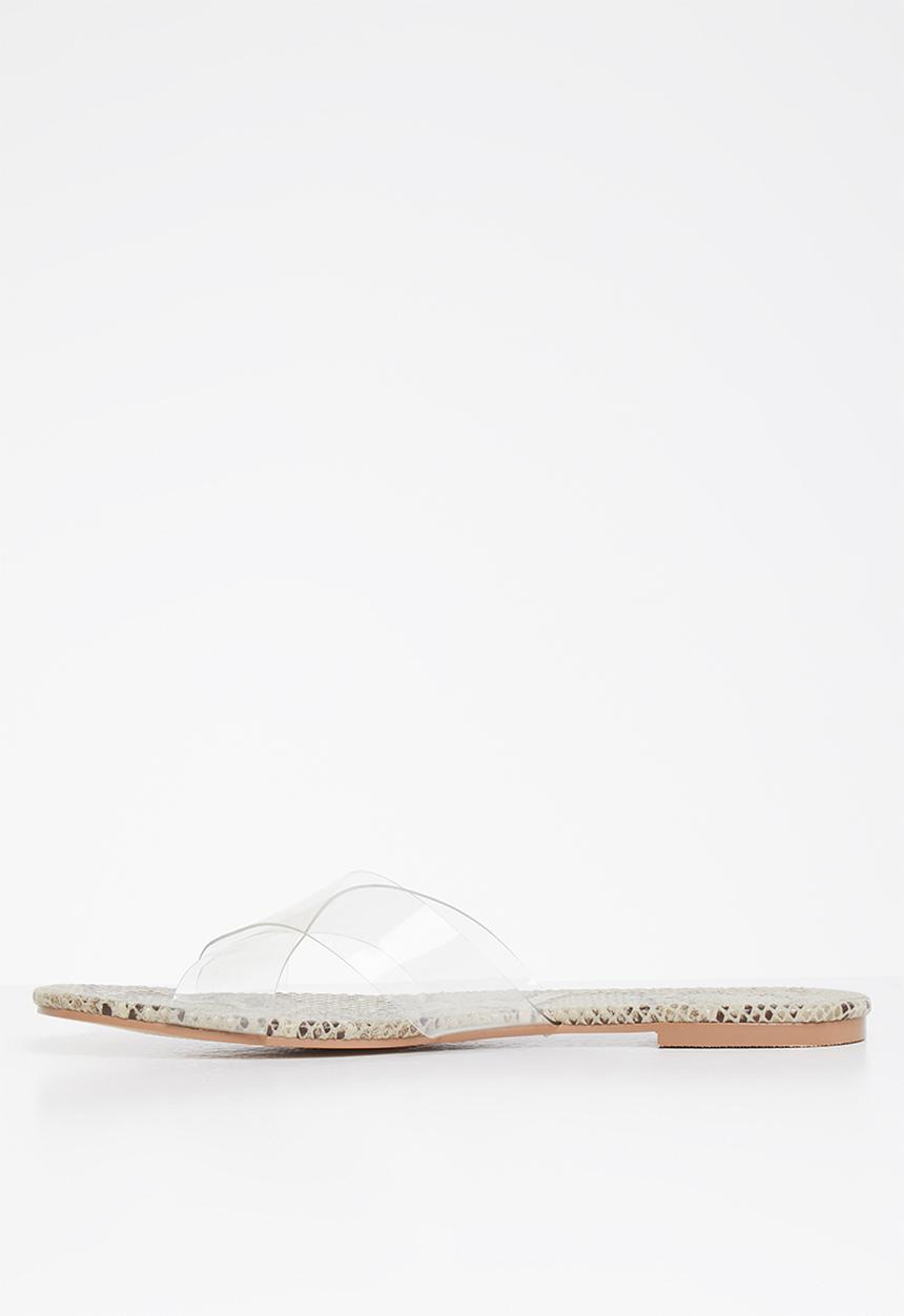 Public Desire - Harmony perspex upper flat slide - neutral & brown