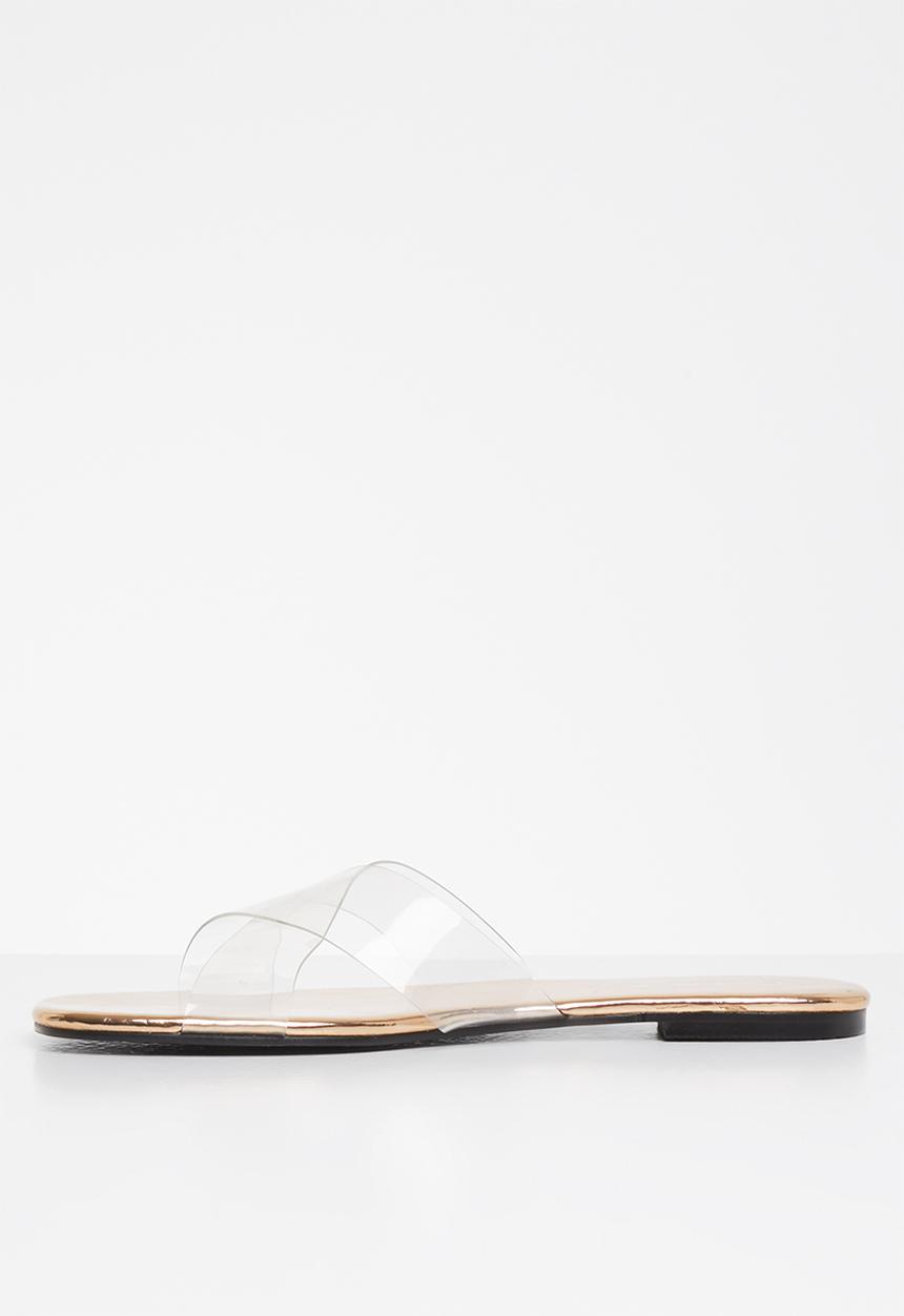 Public Desire - Harmony perspex upper flat slide - rose gold