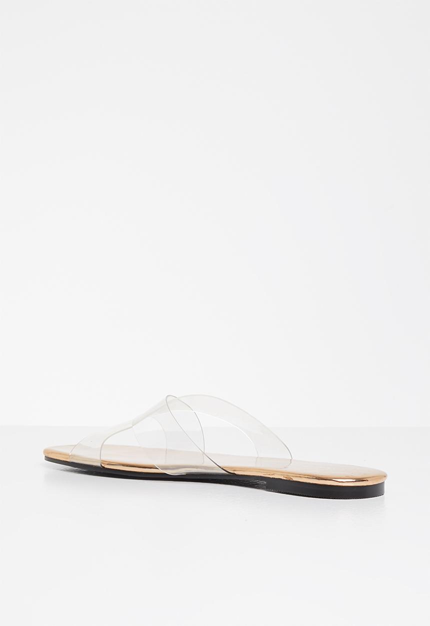 Public Desire - Harmony perspex upper flat slide - rose gold