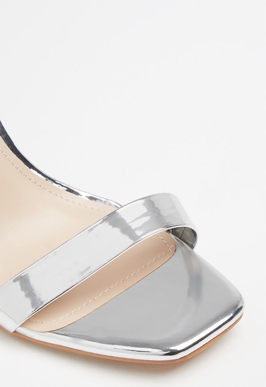 Public Desire - Iced out embellished ankle chain heel - silver 