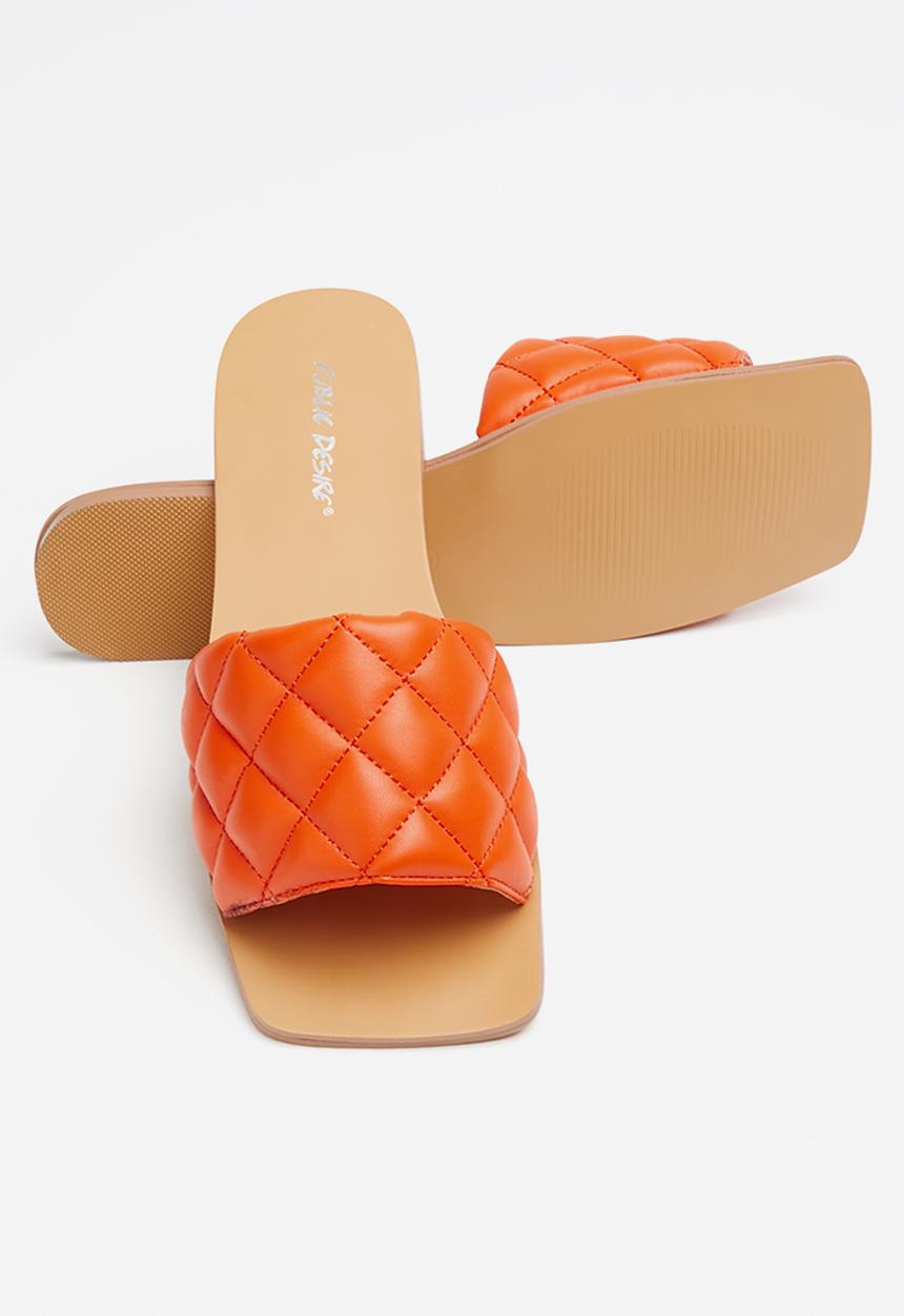 Public Desire - Cloud quilted flat slider - orange