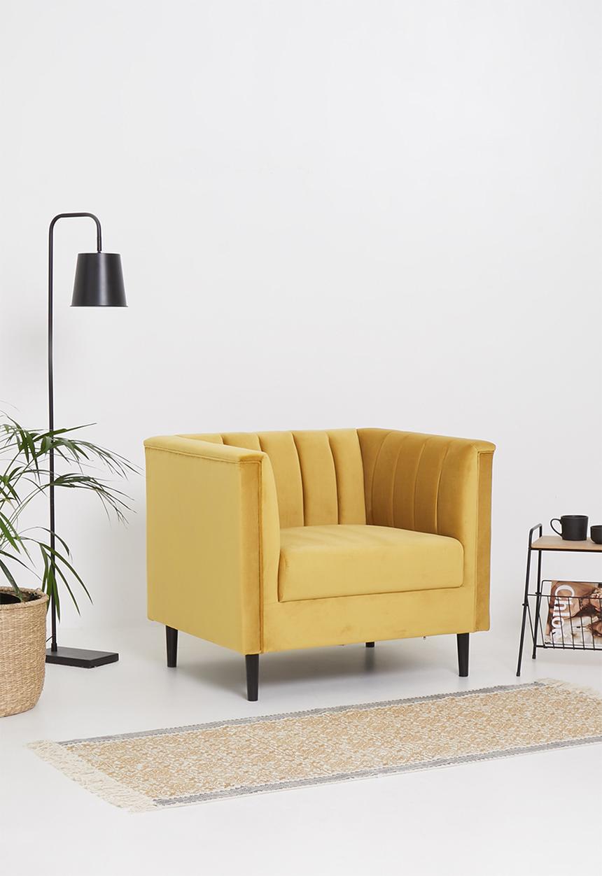 Sixth Floor - Flute armchair - mustard
