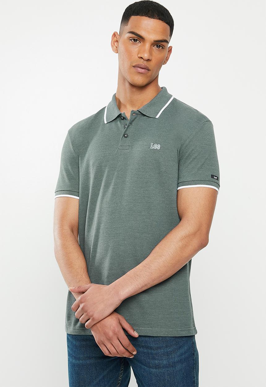Lee  - Icon melange polo - green & white